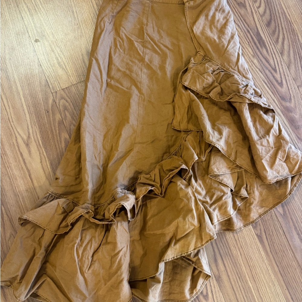 Free People Asymmetrical Brown Skirt